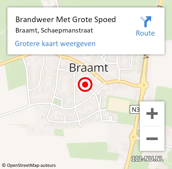 Locatie op kaart van de 112 melding: Brandweer Met Grote Spoed Naar Braamt, Schaepmanstraat op 2 juli 2018 17:38