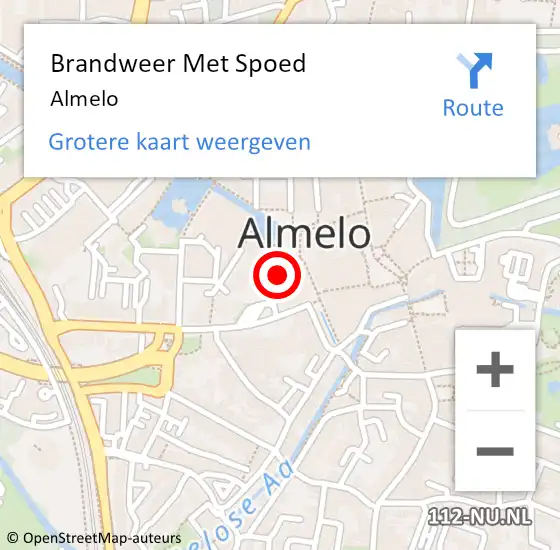 Locatie op kaart van de 112 melding: Brandweer Met Spoed Naar Almelo op 2 juli 2018 18:42