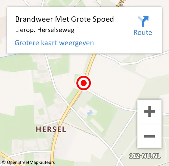 Locatie op kaart van de 112 melding: Brandweer Met Grote Spoed Naar Lierop, Herselseweg op 2 juli 2018 19:28