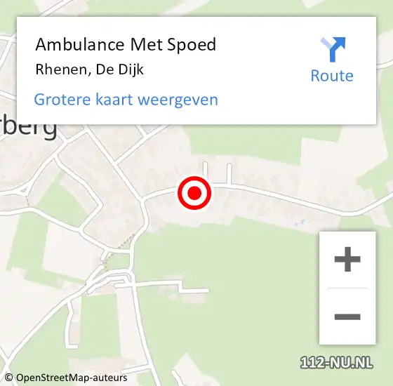 Locatie op kaart van de 112 melding: Ambulance Met Spoed Naar Rhenen, De Dijk op 2 juli 2018 19:35