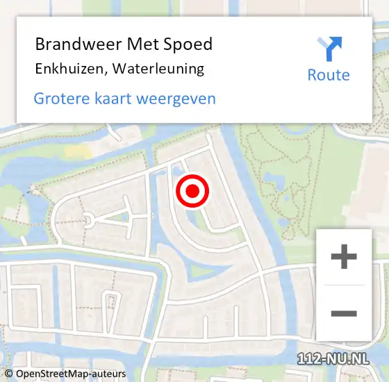 Locatie op kaart van de 112 melding: Brandweer Met Spoed Naar Enkhuizen, Waterleuning op 2 juli 2018 21:14