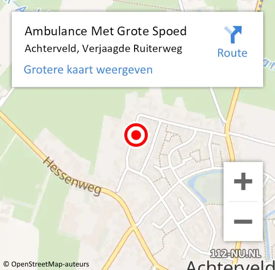 Locatie op kaart van de 112 melding: Ambulance Met Grote Spoed Naar Achterveld, Verjaagde Ruiterweg op 2 juli 2018 21:35