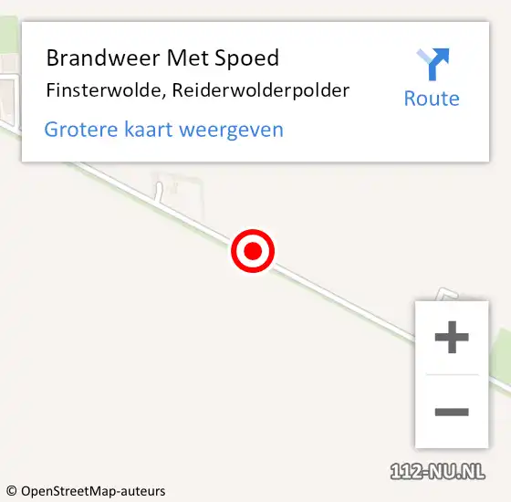 Locatie op kaart van de 112 melding: Brandweer Met Spoed Naar Finsterwolde, Reiderwolderpolder op 2 juli 2018 23:08