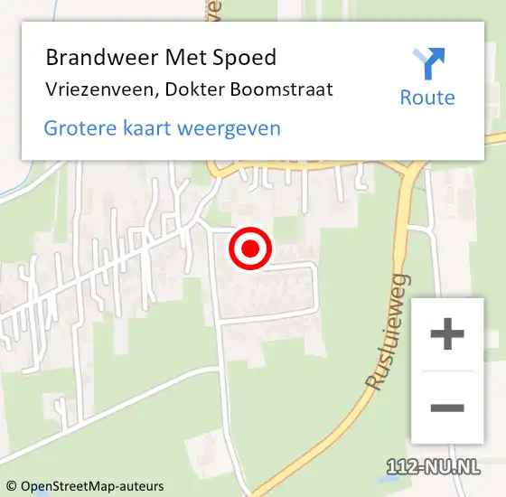 Locatie op kaart van de 112 melding: Brandweer Met Spoed Naar Vriezenveen, Dokter Boomstraat op 2 juli 2018 23:27