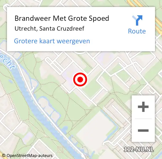 Locatie op kaart van de 112 melding: Brandweer Met Grote Spoed Naar Utrecht, Santa Cruzdreef op 2 juli 2018 23:42