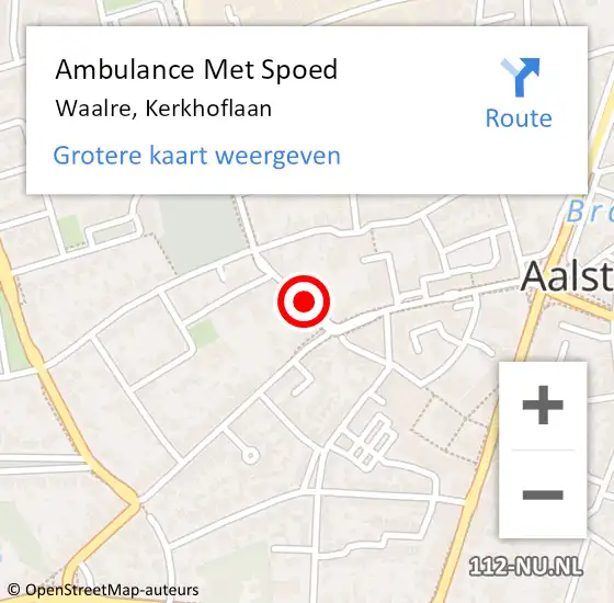 Locatie op kaart van de 112 melding: Ambulance Met Spoed Naar Waalre, Kerkhoflaan op 3 juli 2018 01:47