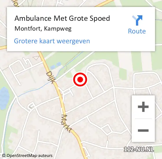 Locatie op kaart van de 112 melding: Ambulance Met Grote Spoed Naar Montfort, Kampweg op 24 september 2013 04:04