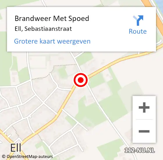 Locatie op kaart van de 112 melding: Brandweer Met Spoed Naar Ell, Sebastiaanstraat op 3 juli 2018 02:31