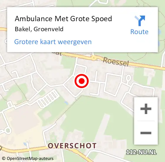 Locatie op kaart van de 112 melding: Ambulance Met Grote Spoed Naar Bakel, Groenveld op 3 juli 2018 07:35