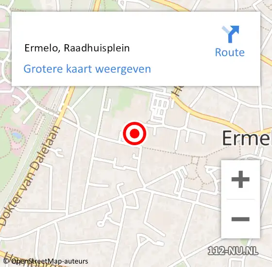 Locatie op kaart van de 112 melding:  Ermelo, Raadhuisplein op 3 juli 2018 07:46