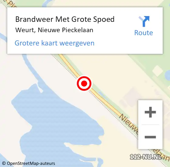 Locatie op kaart van de 112 melding: Brandweer Met Grote Spoed Naar Weurt, Nieuwe Pieckelaan op 3 juli 2018 08:05