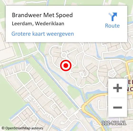 Locatie op kaart van de 112 melding: Brandweer Met Spoed Naar Leerdam, Wederiklaan op 3 juli 2018 08:35