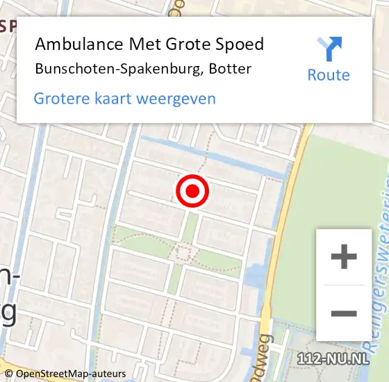 Locatie op kaart van de 112 melding: Ambulance Met Grote Spoed Naar Bunschoten-Spakenburg, Botter op 3 juli 2018 08:55