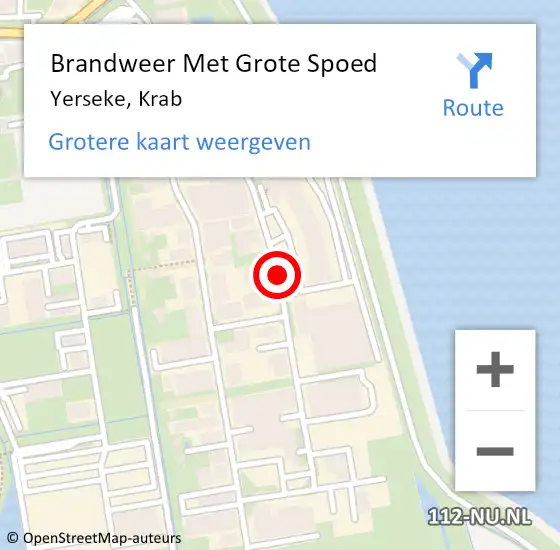 Locatie op kaart van de 112 melding: Brandweer Met Grote Spoed Naar Yerseke, Krab op 3 juli 2018 09:34