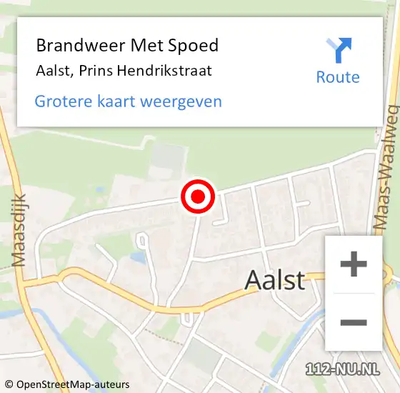 Locatie op kaart van de 112 melding: Brandweer Met Spoed Naar Aalst, Prins Hendrikstraat op 3 juli 2018 09:48