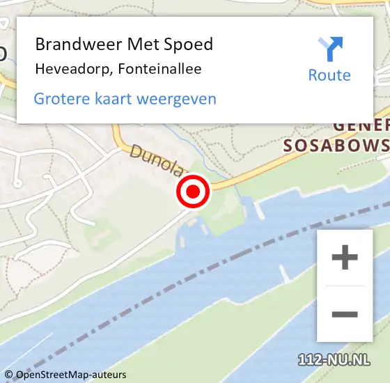 Locatie op kaart van de 112 melding: Brandweer Met Spoed Naar Heveadorp, Fonteinallee op 3 juli 2018 12:30