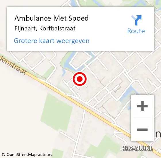 Locatie op kaart van de 112 melding: Ambulance Met Spoed Naar Fijnaart, Korfbalstraat op 3 juli 2018 12:44