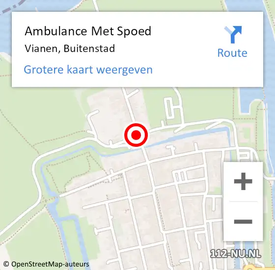 Locatie op kaart van de 112 melding: Ambulance Met Spoed Naar Vianen, Buitenstad op 3 juli 2018 14:10