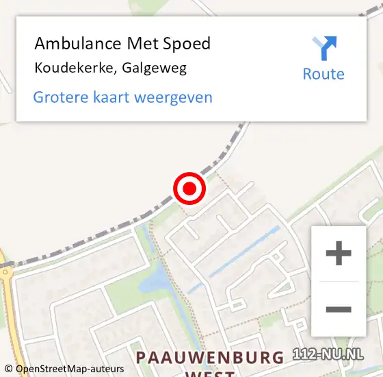 Locatie op kaart van de 112 melding: Ambulance Met Spoed Naar Koudekerke, Galgeweg op 3 juli 2018 14:24