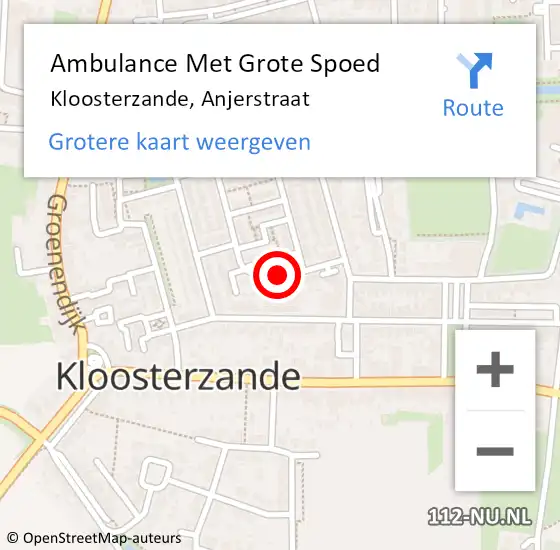 Locatie op kaart van de 112 melding: Ambulance Met Grote Spoed Naar Kloosterzande, Anjerstraat op 3 juli 2018 14:30