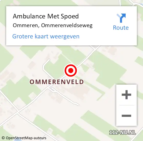 Locatie op kaart van de 112 melding: Ambulance Met Spoed Naar Ommeren, Ommerenveldseweg op 3 juli 2018 14:35