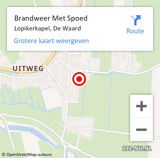 Locatie op kaart van de 112 melding: Brandweer Met Spoed Naar Lopikerkapel, De Waard op 3 juli 2018 15:29