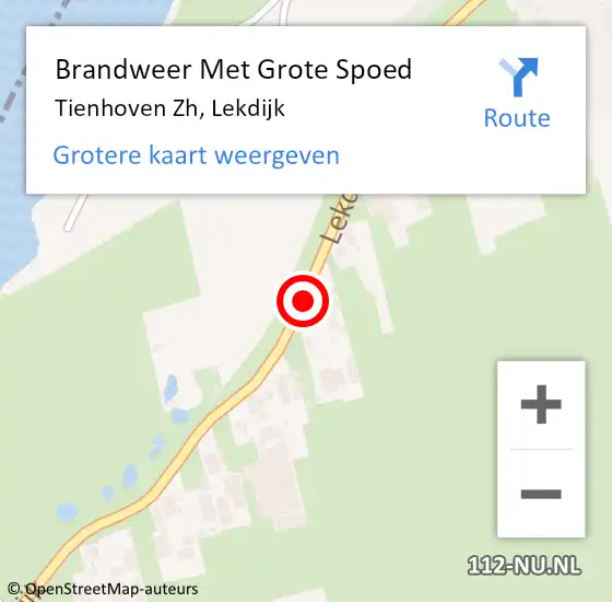 Locatie op kaart van de 112 melding: Brandweer Met Grote Spoed Naar Tienhoven Zh, Lekdijk op 3 juli 2018 15:47