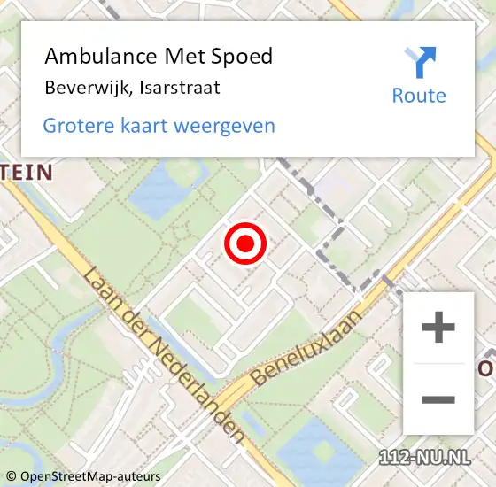 Locatie op kaart van de 112 melding: Ambulance Met Spoed Naar Beverwijk, Isarstraat op 3 juli 2018 16:29