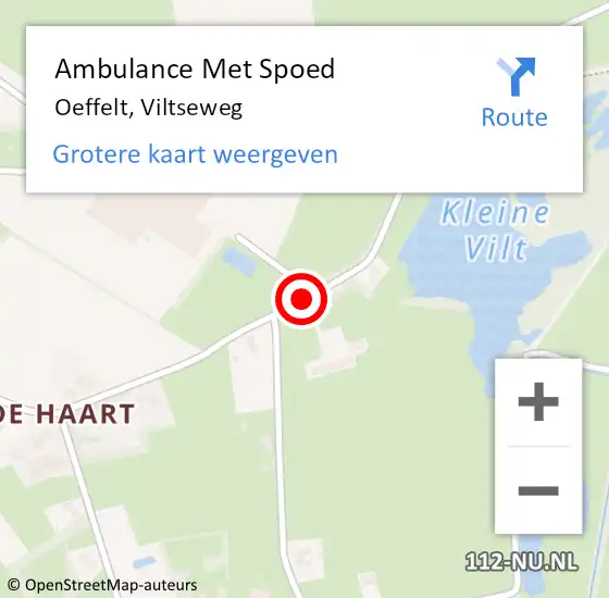 Locatie op kaart van de 112 melding: Ambulance Met Spoed Naar Oeffelt, Viltseweg op 3 juli 2018 16:55