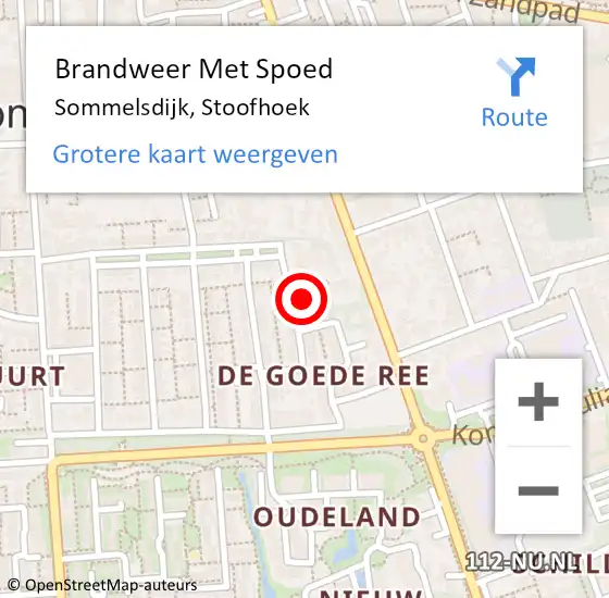 Locatie op kaart van de 112 melding: Brandweer Met Spoed Naar Sommelsdijk, Stoofhoek op 1 maart 2014 17:41