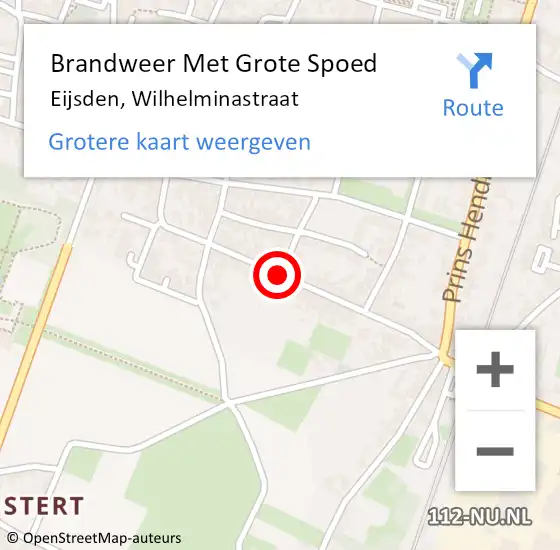 Locatie op kaart van de 112 melding: Brandweer Met Grote Spoed Naar Eijsden, Wilhelminastraat op 3 juli 2018 20:24