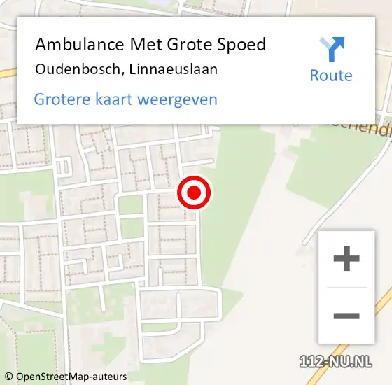 Locatie op kaart van de 112 melding: Ambulance Met Grote Spoed Naar Oudenbosch, Linnaeuslaan op 3 juli 2018 20:41