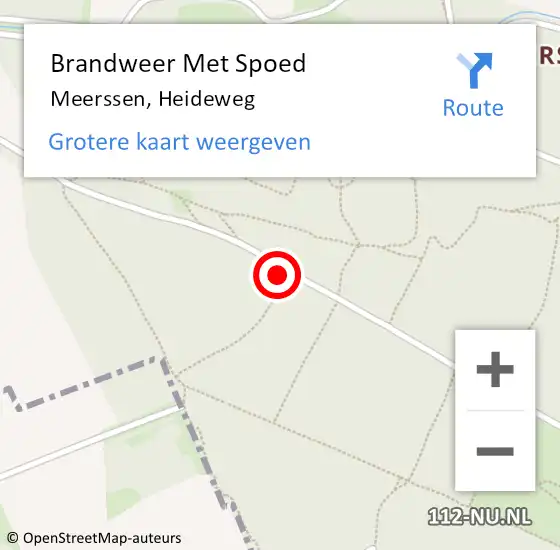 Locatie op kaart van de 112 melding: Brandweer Met Spoed Naar Meerssen, Heideweg op 3 juli 2018 21:05