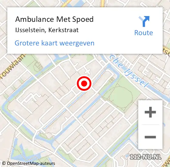 Locatie op kaart van de 112 melding: Ambulance Met Spoed Naar IJsselstein, Kerkstraat op 1 maart 2014 18:07