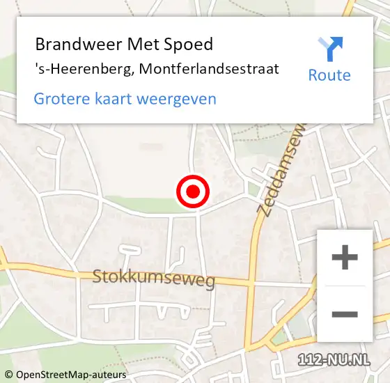 Locatie op kaart van de 112 melding: Brandweer Met Spoed Naar 's-Heerenberg, Montferlandsestraat op 3 juli 2018 23:26