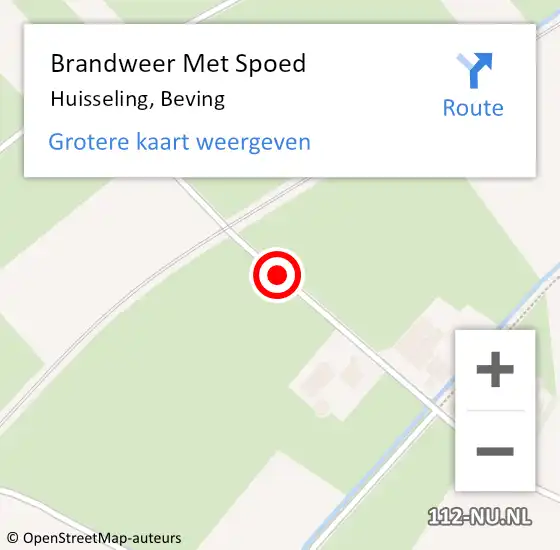 Locatie op kaart van de 112 melding: Brandweer Met Spoed Naar Huisseling, Beving op 3 juli 2018 23:40