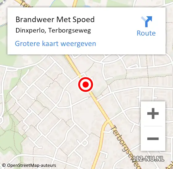 Locatie op kaart van de 112 melding: Brandweer Met Spoed Naar Dinxperlo, Terborgseweg op 4 juli 2018 00:04