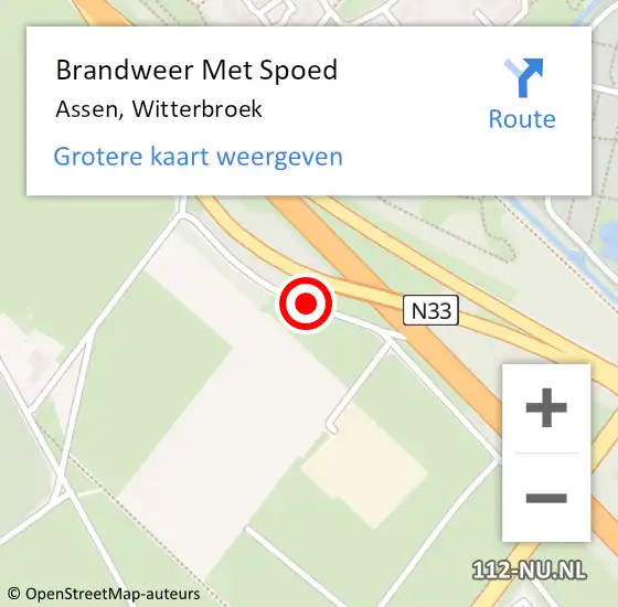 Locatie op kaart van de 112 melding: Brandweer Met Spoed Naar Assen, Witterbroek op 4 juli 2018 00:23