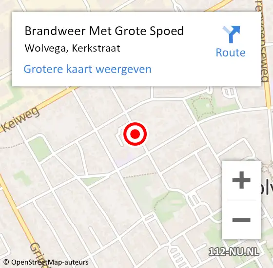 Locatie op kaart van de 112 melding: Brandweer Met Grote Spoed Naar Wolvega, Kerkstraat op 4 juli 2018 00:28