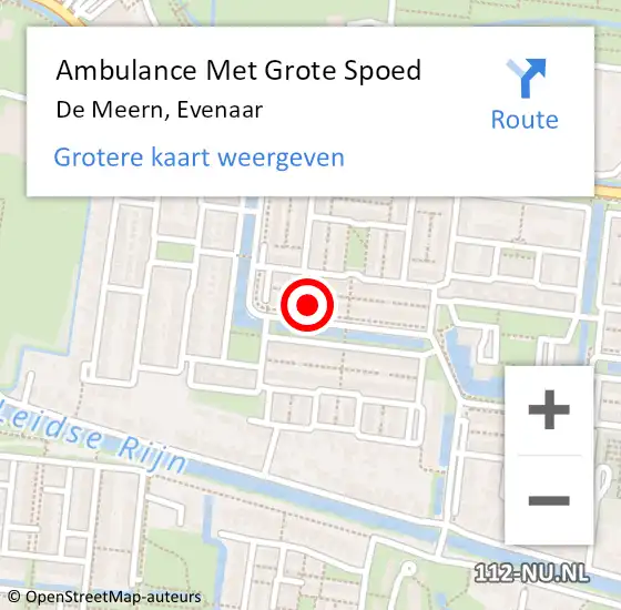 Locatie op kaart van de 112 melding: Ambulance Met Grote Spoed Naar De Meern, Evenaar op 4 juli 2018 06:19