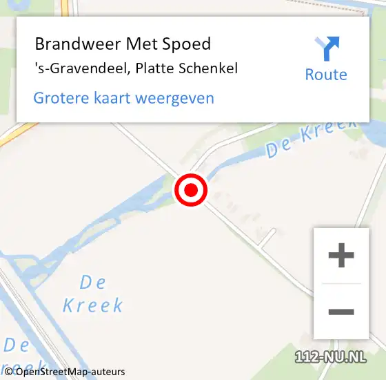 Locatie op kaart van de 112 melding: Brandweer Met Spoed Naar 's-Gravendeel, Platte Schenkel op 4 juli 2018 06:31