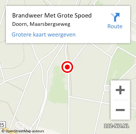 Locatie op kaart van de 112 melding: Brandweer Met Grote Spoed Naar Doorn, Maarsbergseweg op 4 juli 2018 06:41