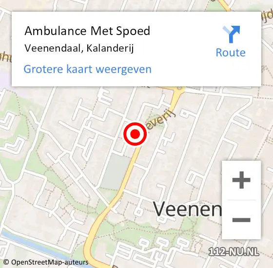 Locatie op kaart van de 112 melding: Ambulance Met Spoed Naar Veenendaal, Kalanderij op 4 juli 2018 07:31