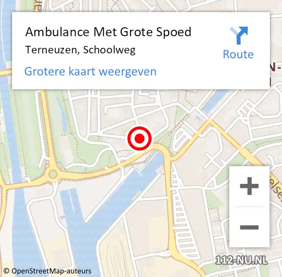 Locatie op kaart van de 112 melding: Ambulance Met Grote Spoed Naar Terneuzen, Schoolweg op 4 juli 2018 07:57