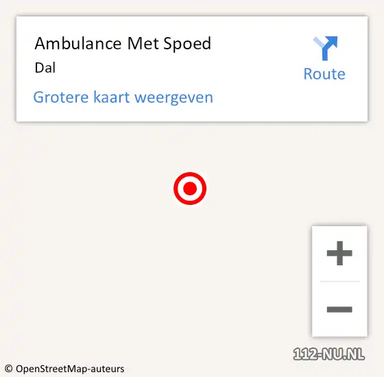 Locatie op kaart van de 112 melding: Ambulance Met Spoed Naar Dal op 4 juli 2018 08:00