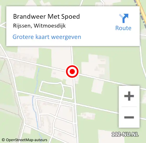 Locatie op kaart van de 112 melding: Brandweer Met Spoed Naar Rijssen, Witmoesdijk op 4 juli 2018 11:26