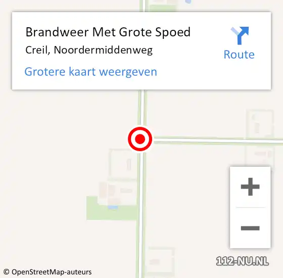 Locatie op kaart van de 112 melding: Brandweer Met Grote Spoed Naar Creil, Noordermiddenweg op 4 juli 2018 11:31