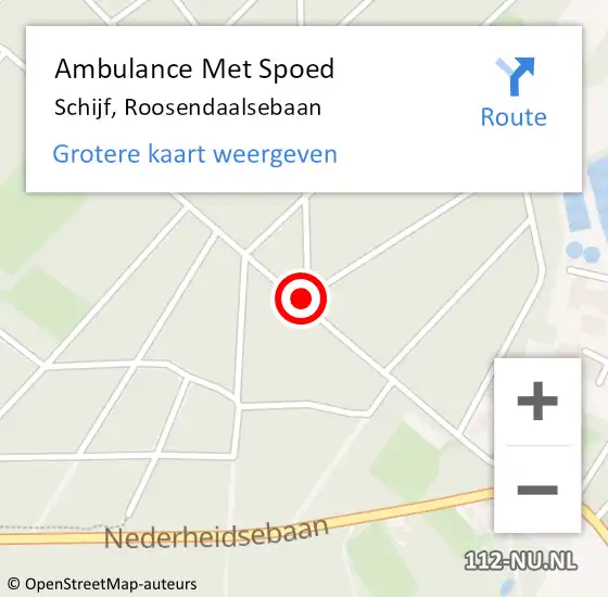 Locatie op kaart van de 112 melding: Ambulance Met Spoed Naar Schijf, Roosendaalsebaan op 4 juli 2018 12:22