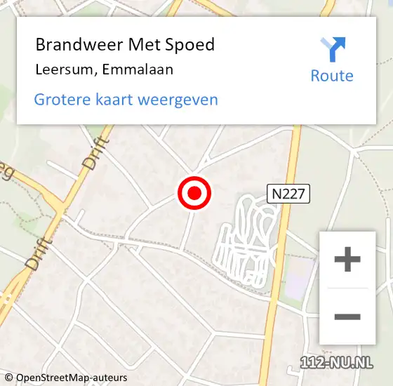 Locatie op kaart van de 112 melding: Brandweer Met Spoed Naar Leersum, Emmalaan op 4 juli 2018 13:27