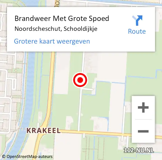 Locatie op kaart van de 112 melding: Brandweer Met Grote Spoed Naar Noordscheschut, Schooldijkje op 4 juli 2018 13:31